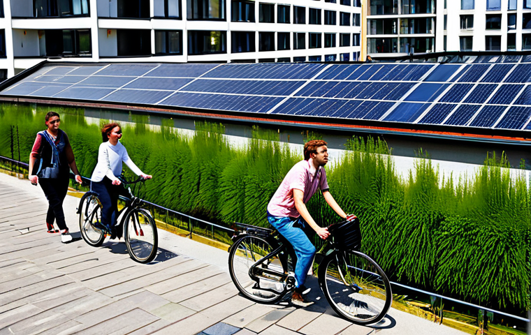Sustainable Urban Living in Hamburg**

"A modern, eco-friendly apartment building in Hamburg, Germany, featuring rooftop gardens and solar panels. Bicycles are parked neatly in front. The scene is vibrant and full of life, with pedestrians strolling along the sidewalk, enjoying a sunny day. Focus on sustainability and clean energy. Appropriate attire, professional. Safe for work, perfect anatomy, natural proportions, high quality, well-formed hands, proper finger count, family-friendly, fully clothed, modest clothing."

**