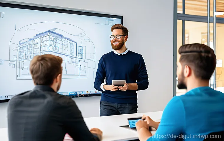 디지털 프리 존과 혁신 생태계 구축 - **Prompt:** "A vibrant, modern co-working space within a German Digital Hub. Diverse young professio...