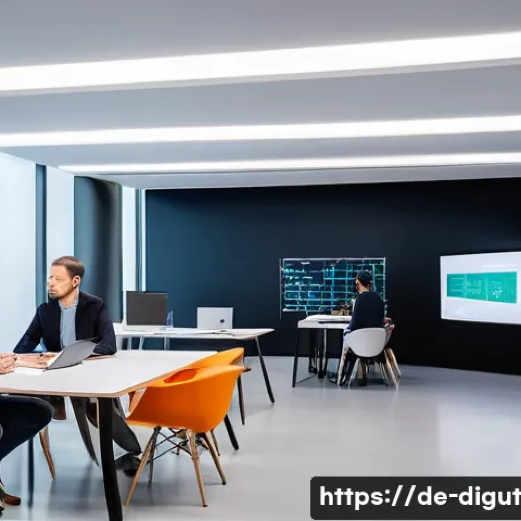 디지털 프리 존 활성화를 위한 정부 정책 - **Prompt:** "A vibrant, modern innovation lab in Germany, bustling with diverse, enthusiastic profes...