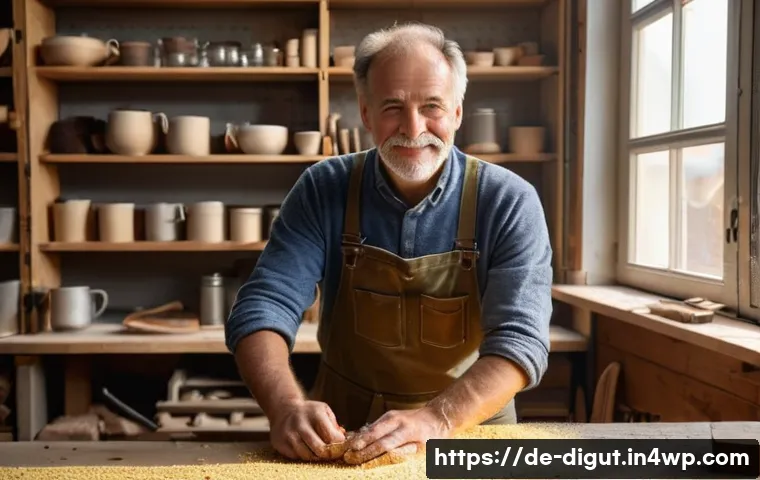 디지털 프리 존의 브랜드 전략 - **Authentic German Artisan in Workshop**
"A cozy, sunlit artisan's workshop in a historic German...