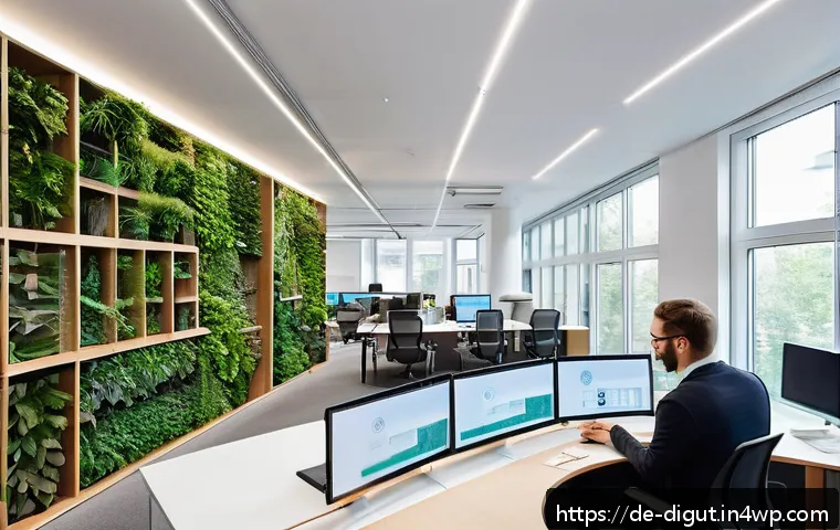 디지털 프리 존의 기술 인프라 구축 방안 - A modern urban digital workspace in Berlin featuring modular office architecture with flexible walls...